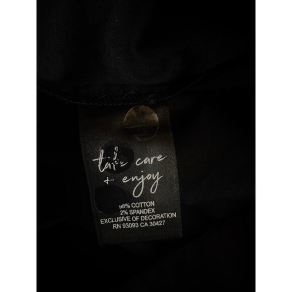 NIC+ZOE Black Embroidered Button-Up Blouse Size Large - Picture 5 of 8